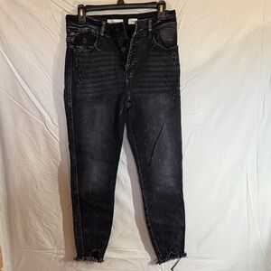 KanCan Black Cropped Distressed Jeans High Rise Ankle Skinny